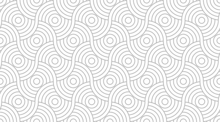 Background pattern seamless circle geometric abstract wave white and gray line. - 520916991