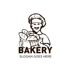 Simple hand drawn bakery logo cliparts