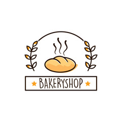 Simple hand drawn bakery logo cliparts