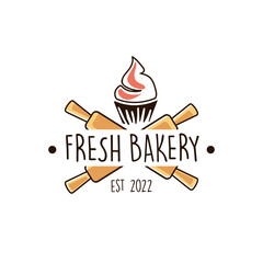 Simple hand drawn bakery logo cliparts