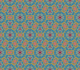 Seamless pattern with color geometric rhombus. Mosaic. 3D seamless pattern with cubes. Pattern in multicolor rhombuses. Wallpaper design. Seamless rhombuses for fabric, shirts, linens or textile.