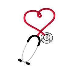 Stethoscope vector icon. Design realistic medicine stethoscope 