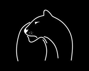 Lion head linear illustration. lion vector