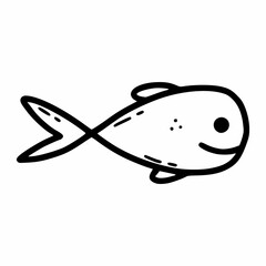 Fish on a white background. Vector doodle illustration.