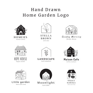 Hand Drawn Home Garden Logo