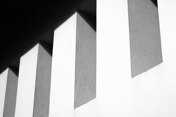 Square holes for ventilation Inside the temples of Thailand, black and white.