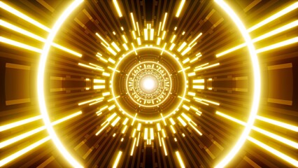 Shining Light Beam Tunnel Art