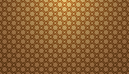 Traditional thai religion buddhism style art painting Seamless pattern brown background illustration . Ancient thai painting on wall in thailand buddha temple .Vector background .