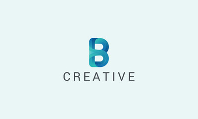 Obraz premium Letter B creative 3d blue colour technological logo