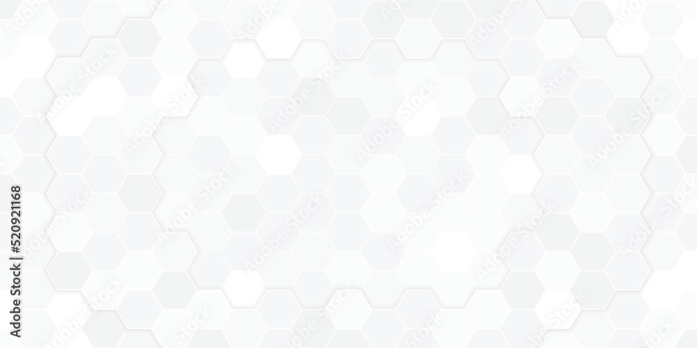 Poster white abstract background with futuristic and hexagon concept use for business cover and card