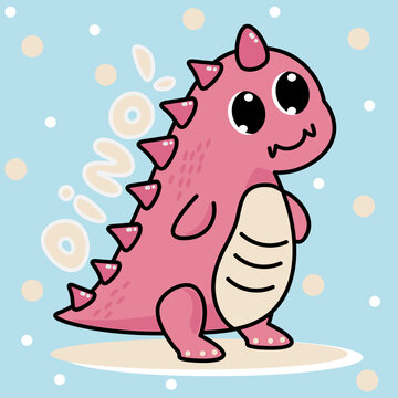 dinosaur cute pink girl dino vector image. Cute little dino vector image © MALRO