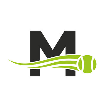 Letter M Tennis Club Logo Design Template. Tennis Sport Academy, Club Logo