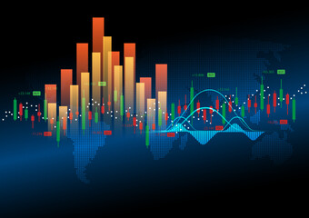 Abstract background financial graph trading style financial investment graphic concept