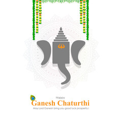 Vector illustration concept of Ganesh Chaturthi festival greeting
