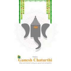 Naklejka premium Vector illustration concept of Ganesh Chaturthi festival greeting