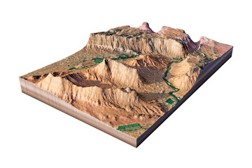 3d model of Arches National Park.Utah, USA Arches National Park Arizona.3d rendering.