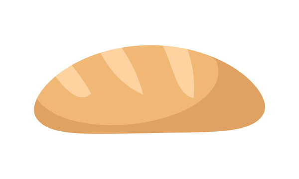 Bread loaf semi flat color vector object. Fresh bakery product. Full sized item on white. Healthy ration and snack simple cartoon style illustration for web graphic design and animation