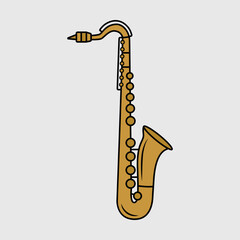Fototapeta na wymiar Saxophone Clipart SVG Cut File, Tenor saxophone Svg, Saxophone Player Svg, Marching Band Svg, saxophone Silhouette Svg,