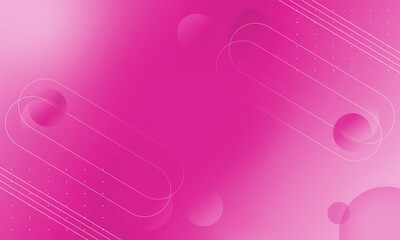 Pink abstract background with lines and geometric figures. Futuristic gradient background.