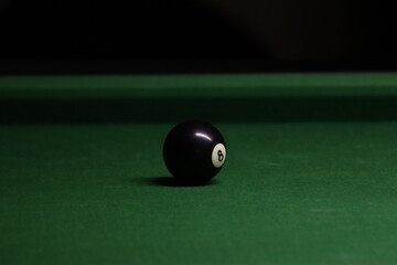 Close-up shot of a pool game