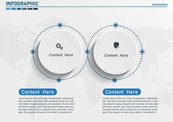 Circle Infographic template design.Timeline concept with 2 steps. Can be used for workflow layout, diagram, banner, webdesign