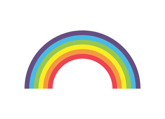 Vector icon of cartoon rainbow curve.