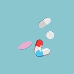 Colorful pills and medicines