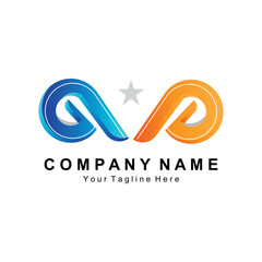 Infinity Logo Design, Colored Circle Logo Illustration Company Brand Icon