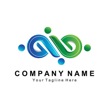 Infinity Logo Design, Colored Circle Logo Illustration Company Brand Icon