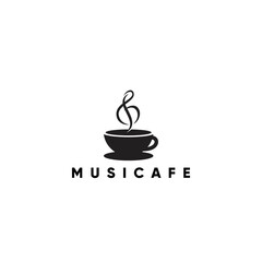 Musical Note Symbol Cafe creative  Logo