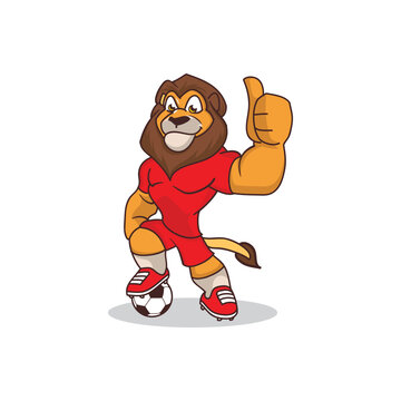 Lion character mascot sport logo design