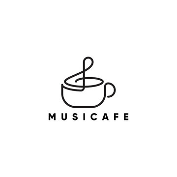 Musical Note Symbol Cafe creative  Logo