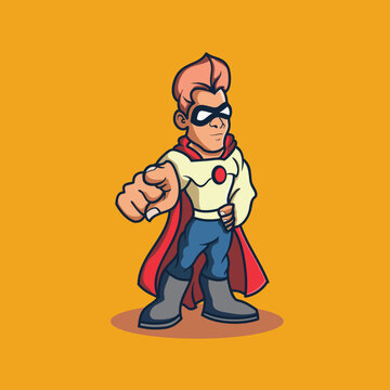 Super hero character mascot logo design
