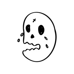 Cute head illustrations for profiles character design. Simple hand-drawn minimalist women's and men's heads