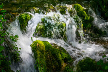 Woodland waterfall in Krka National Park Croatia