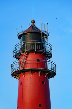 lighthouse of büsum at the northern sea in germany