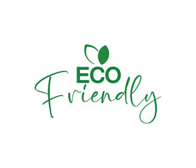 eco friendly sign on white background	