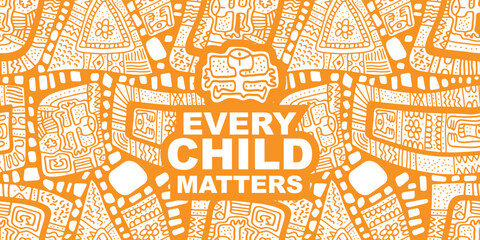 every child matters sign on orange background