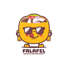Falafel cartoon mascot. middle eastern food vector illustration