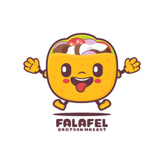 Falafel cartoon mascot. middle eastern food vector illustration