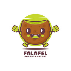 Falafel ball cartoon mascot. middle eastern food vector illustration