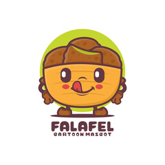 Falafel cartoon mascot. middle eastern food vector illustration