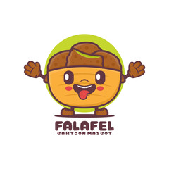 Falafel cartoon mascot. middle eastern food vector illustration