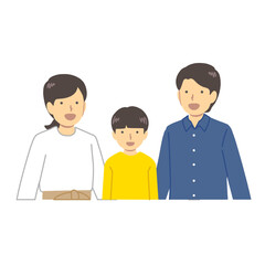 3人家族イラスト
