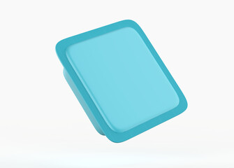 food Tray Mockup Isolated On White Background. 3d illustration