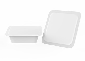 food Tray Mockup Isolated On White Background. 3d illustration