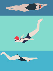 swimming sports design vector 