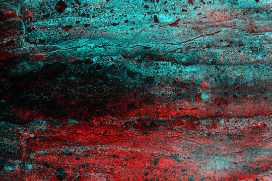 Abstract marble texture with red and blue veins © evannovostro