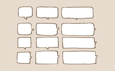 手書きの吹き出しセット（四角）