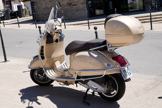 vespa brown new modern retro style of scooter vintage look